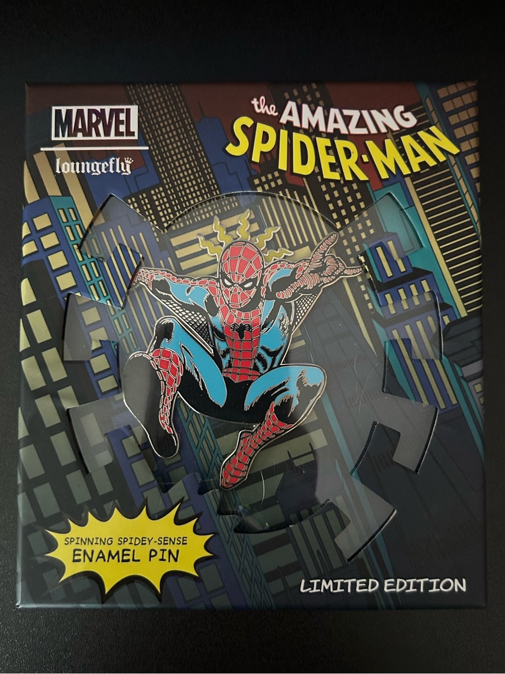 Loungefly Marvel Amazing Spider-Man Spinning Enamel Pin. Limited Edition 1500.